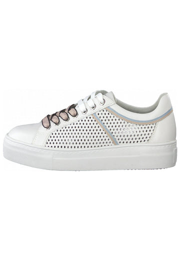 Tamaris Sneaker Glattleder Weiß/Rosa - surf4shoes
