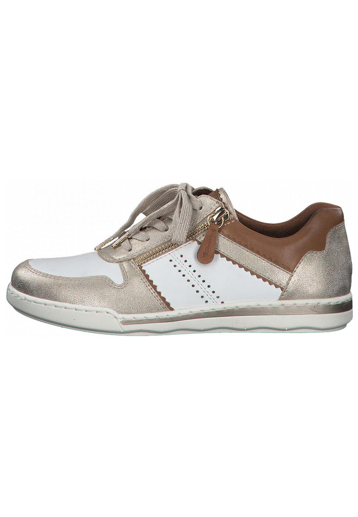 Tamaris Sneaker Leder/Synthetik Weiß/Gold - surf4shoes