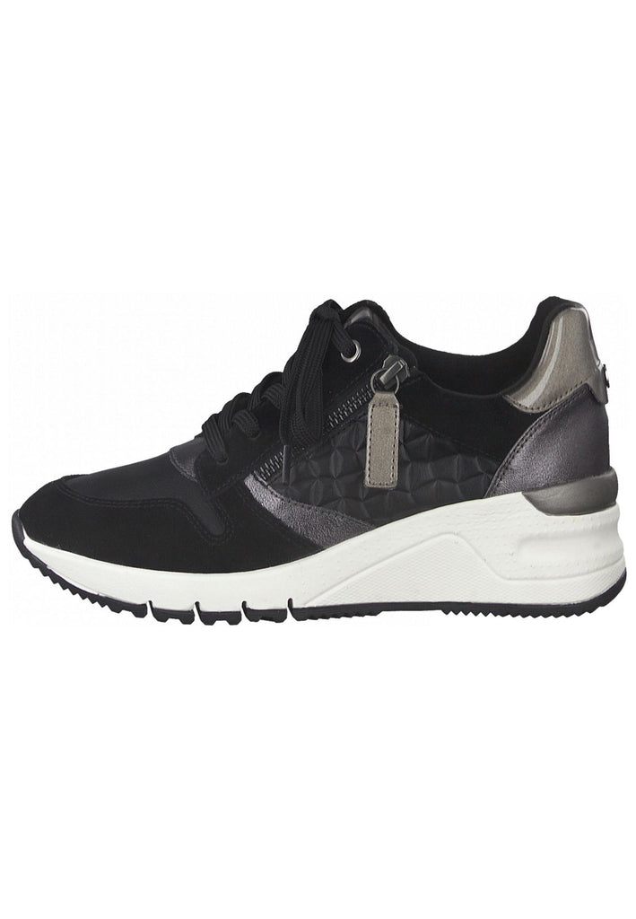 Tamaris Sneaker Leder/Textil Schwarz/Grau - surf4shoes
