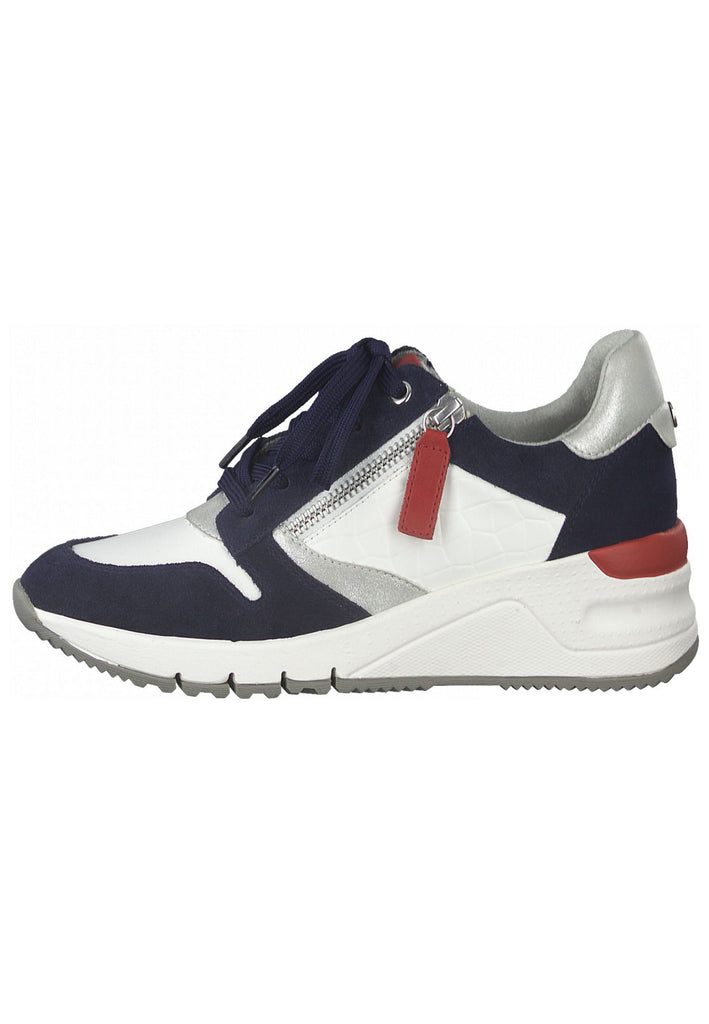 Tamaris Sneaker Leder/Textil Weiß/Blau - surf4shoes