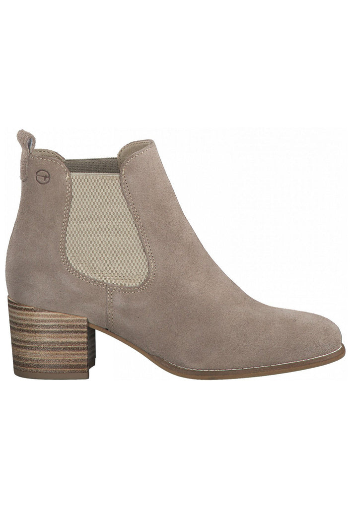 Tamaris Stiefelette Leder/Textil Taupe - surf4shoes