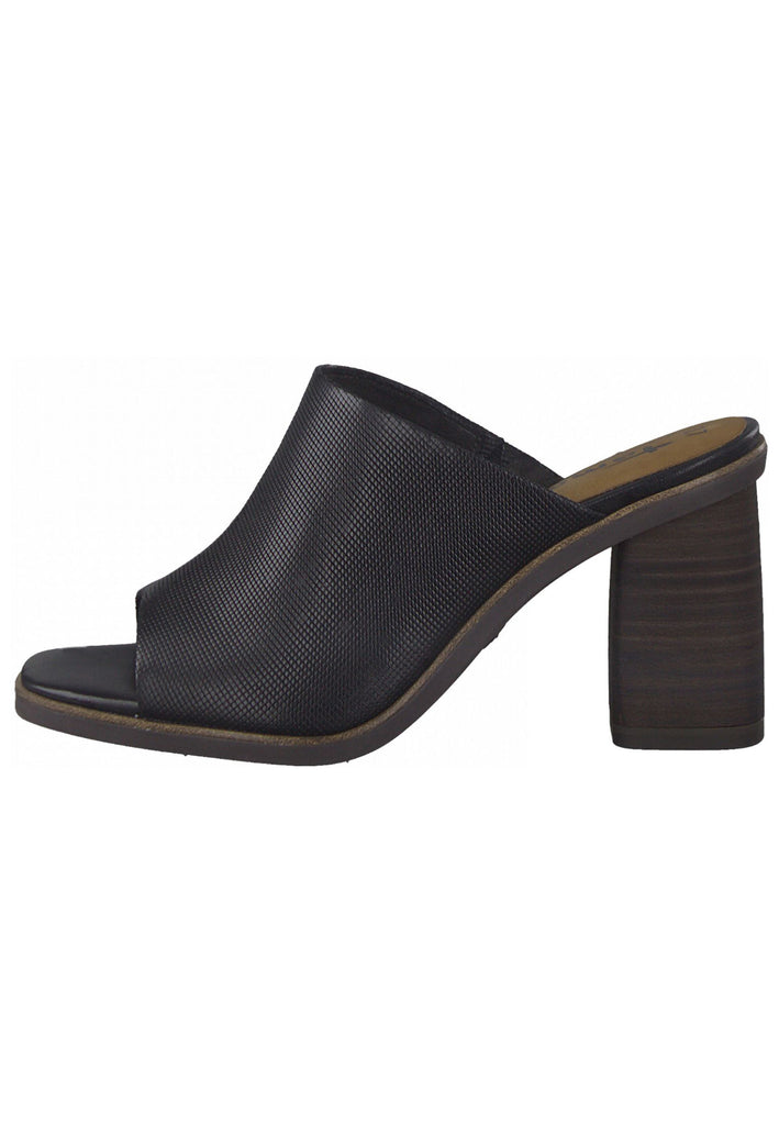 Tamaris Pantoletten Leder Schwarz - surf4shoes