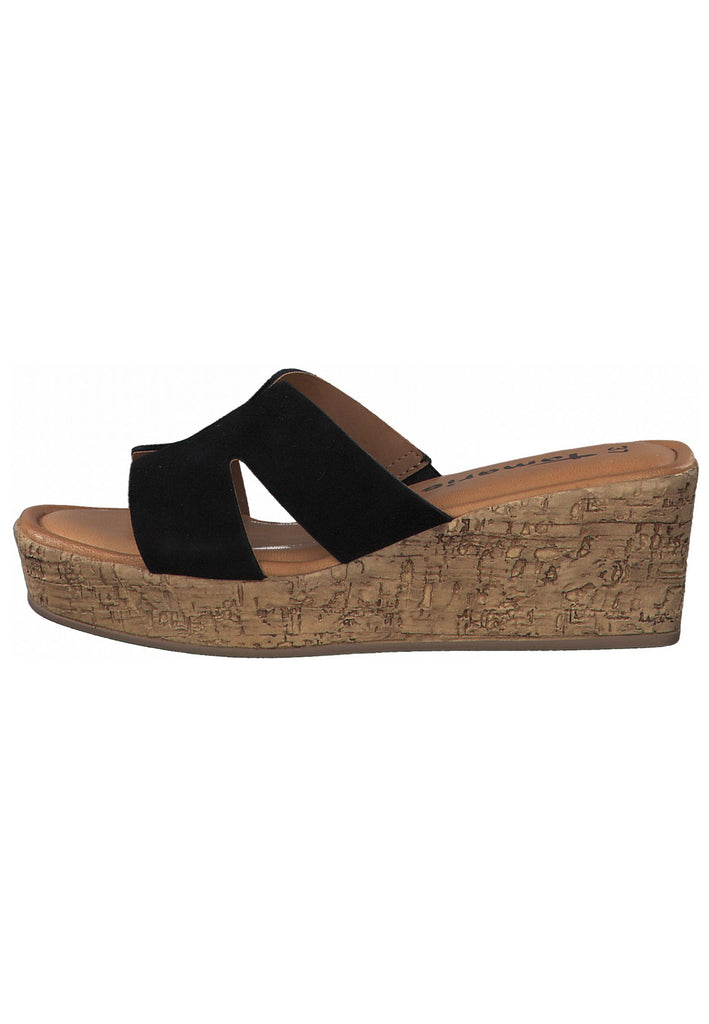 Tamaris Pantoletten Leder Schwarz - surf4shoes