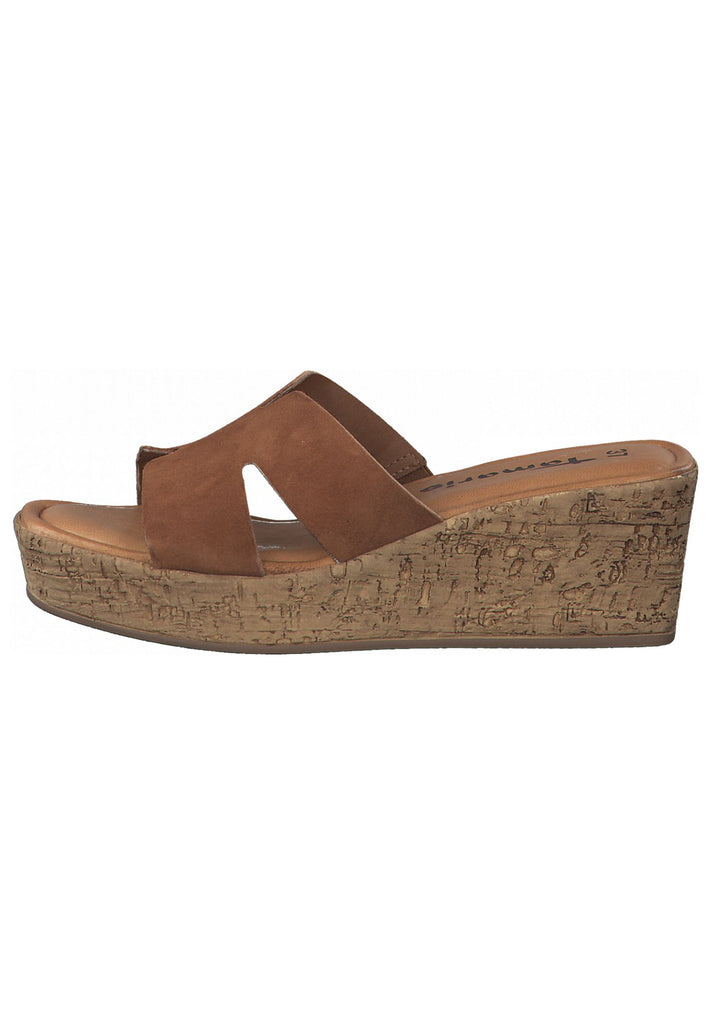Tamaris Pantoletten Leder Cognac - surf4shoes