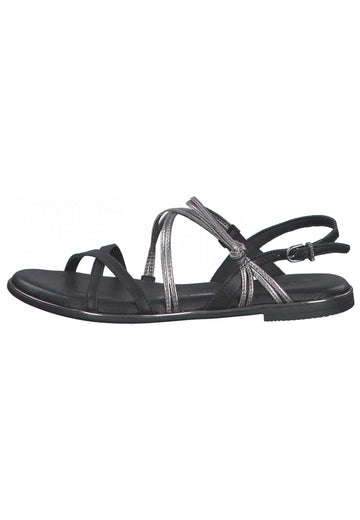 Tamaris Sandalen Leder Schwarz/Grau - surf4shoes
