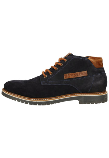 Bugatti Stiefelette Veloursleder Dark Blue - surf4shoes