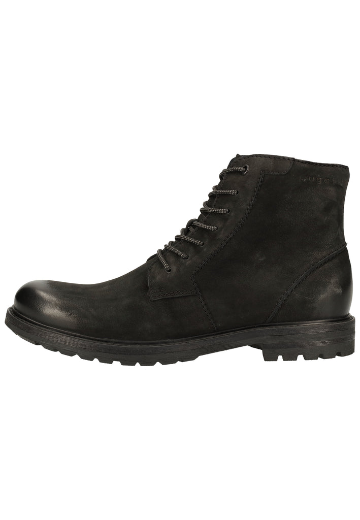 Bugatti Stiefelette Nubukleder Schwarz - surf4shoes