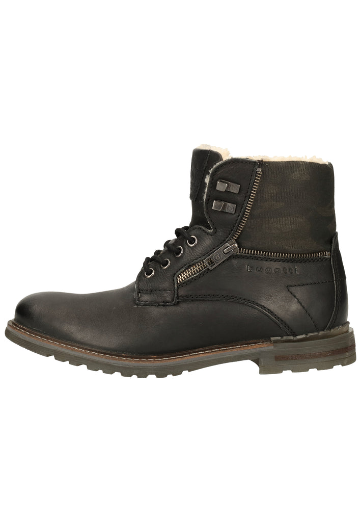 Bugatti Stiefelette Nappaleder Schwarz Warmfutter - surf4shoes