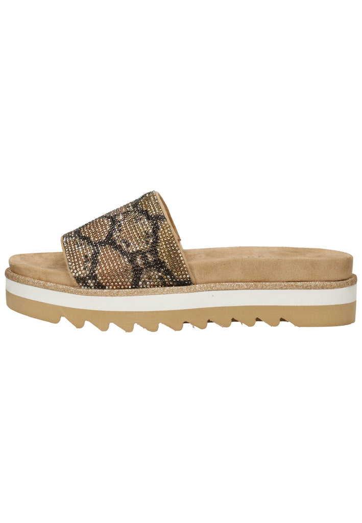 Bugatti Pantoletten Textil Schwarz/Braun - surf4shoes