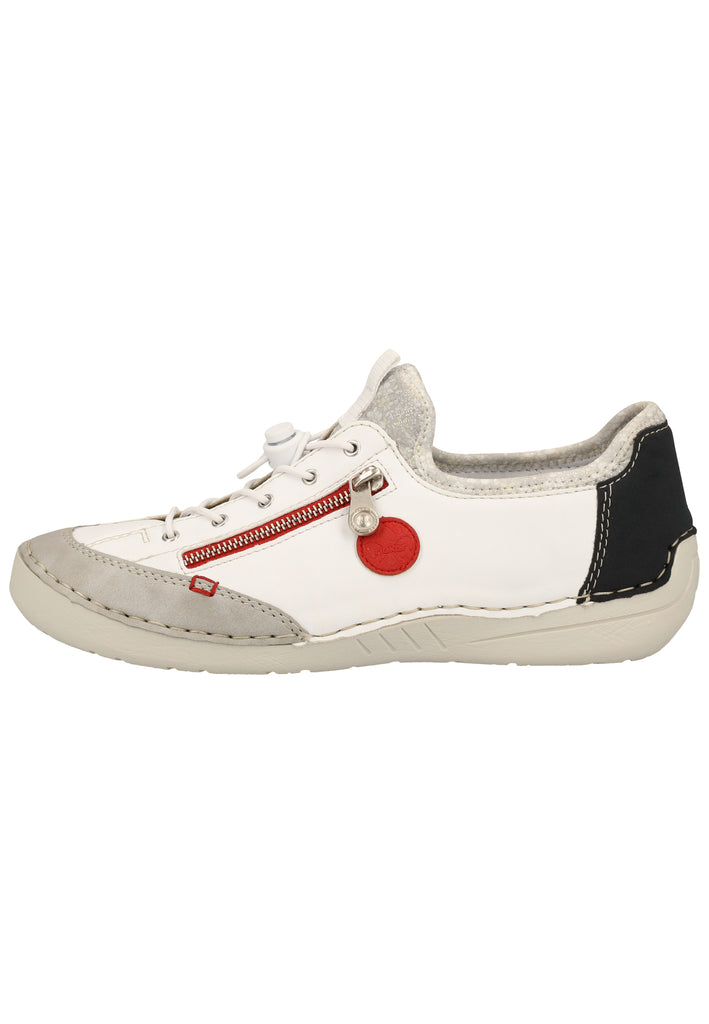 Rieker Halbschuhe Lederimitat Grau/Weiß - surf4shoes