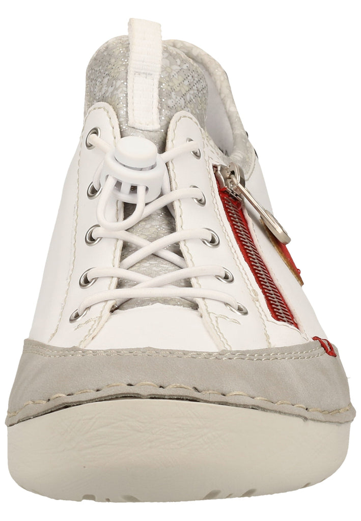 Rieker Halbschuhe Lederimitat Grau/Weiß - surf4shoes