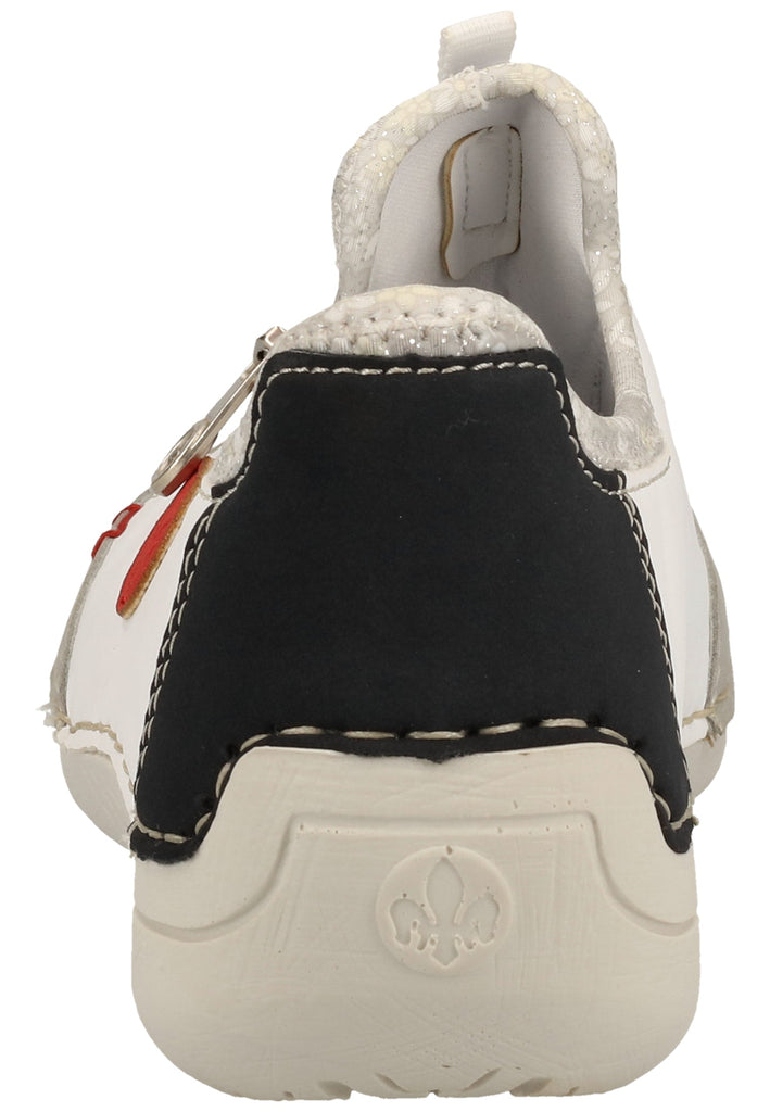 Rieker Halbschuhe Lederimitat Grau/Weiß - surf4shoes