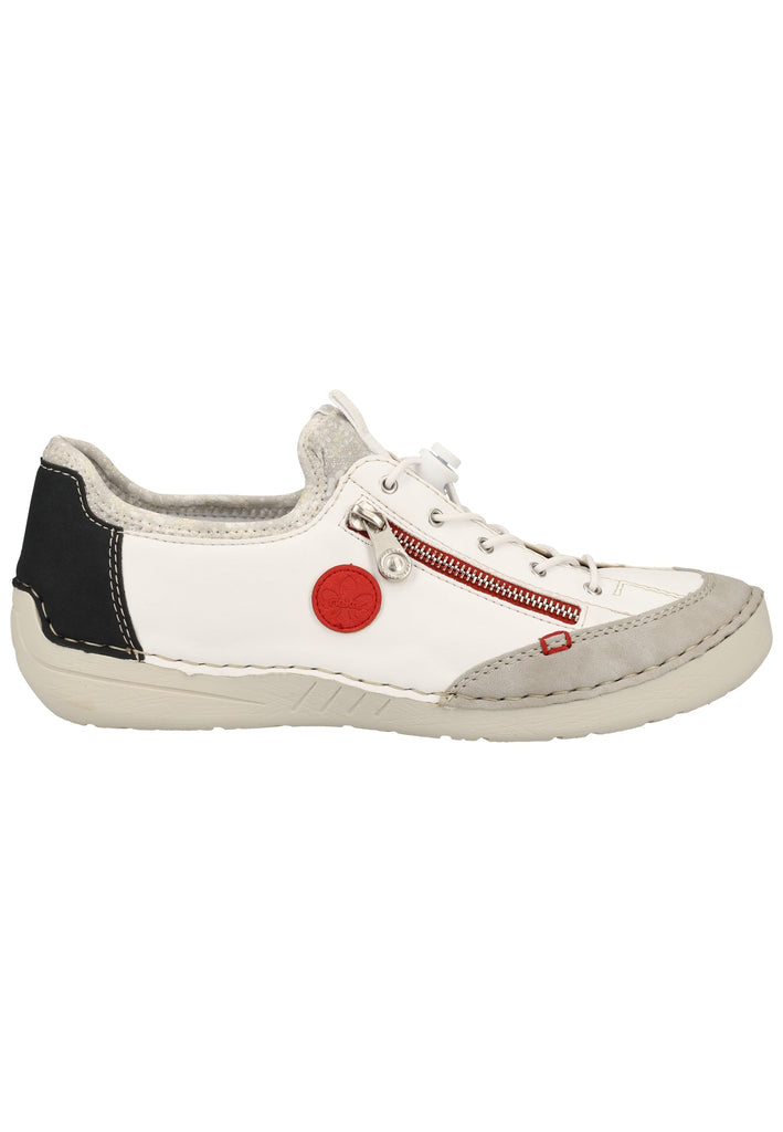 Rieker Halbschuhe Lederimitat Grau/Weiß - surf4shoes