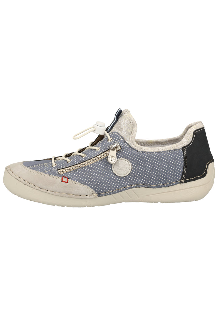Rieker Halbschuhe Lederimitat Grau/Blau - surf4shoes