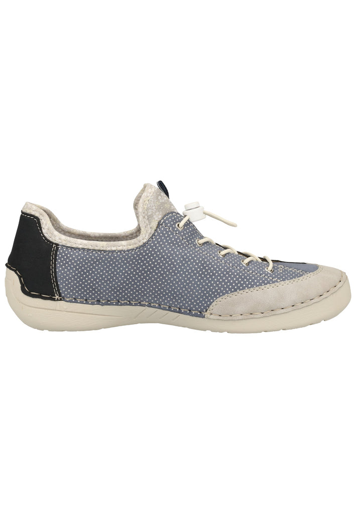 Rieker Halbschuhe Lederimitat Grau/Blau - surf4shoes