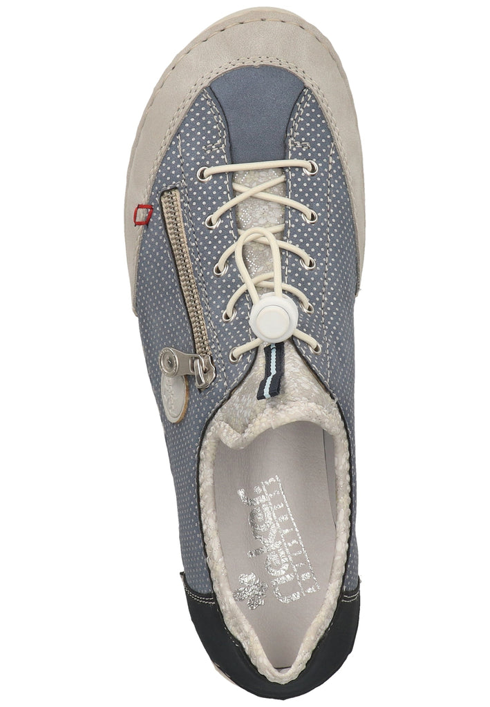 Rieker Halbschuhe Lederimitat Grau/Blau - surf4shoes