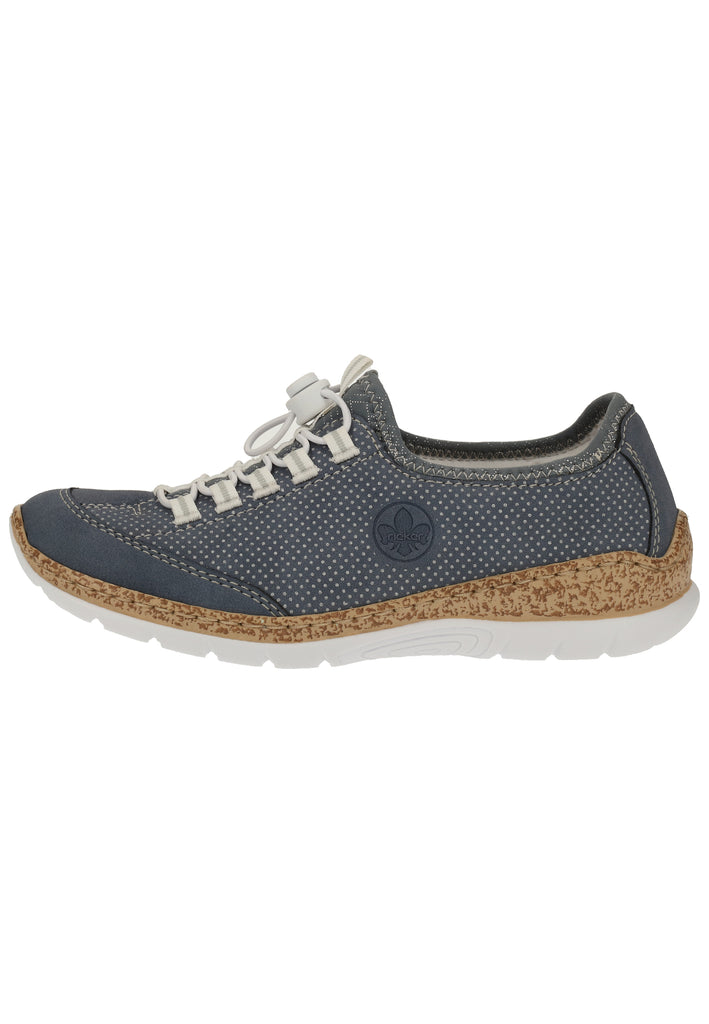 Rieker Sneaker Lederimitat Blau/Silber - surf4shoes