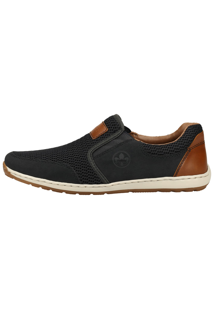 Rieker Sneaker Lederimitat/Textil Blau/Braun - surf4shoes