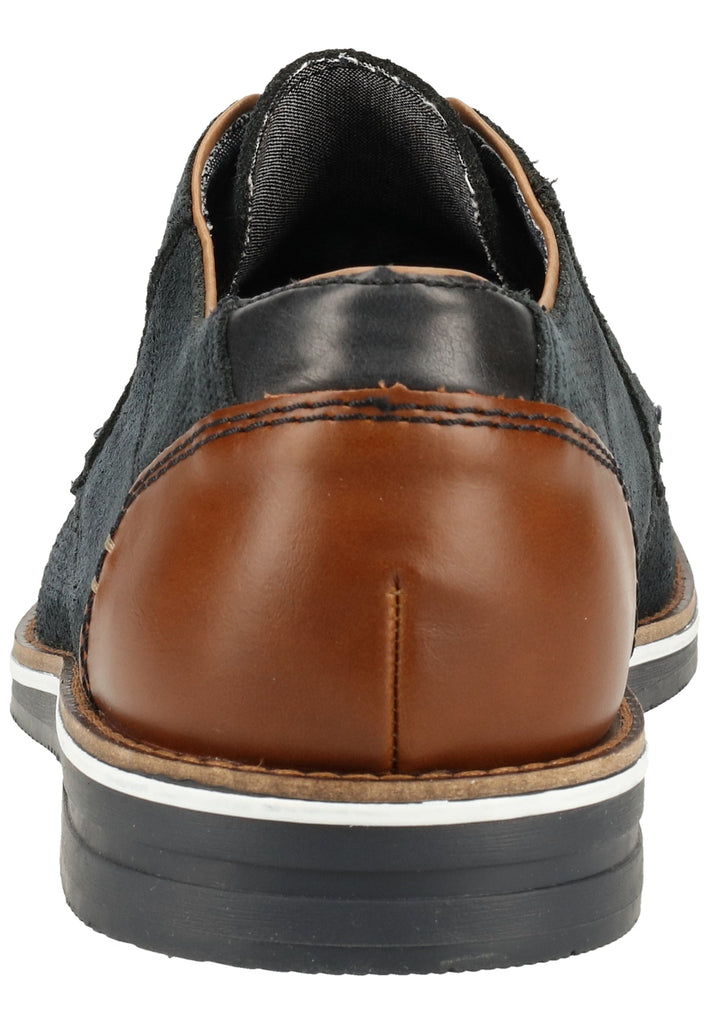 Rieker Halbschuhe Veloursleder Blau/Braun - surf4shoes