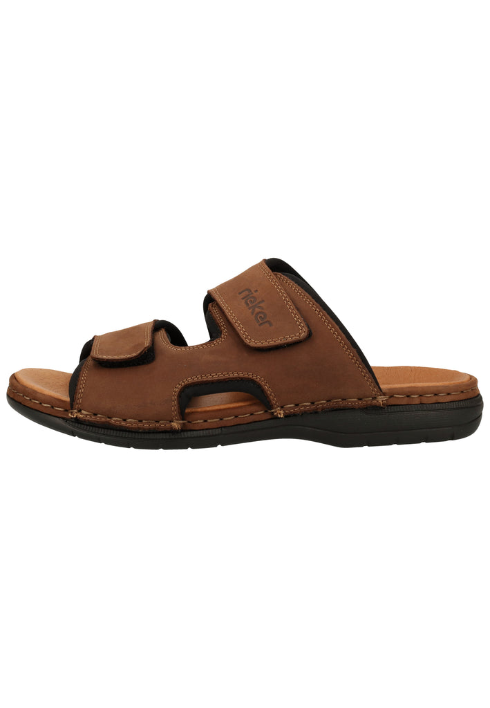 Rieker Pantoletten Veloursleder Braun/Schwarz - surf4shoes