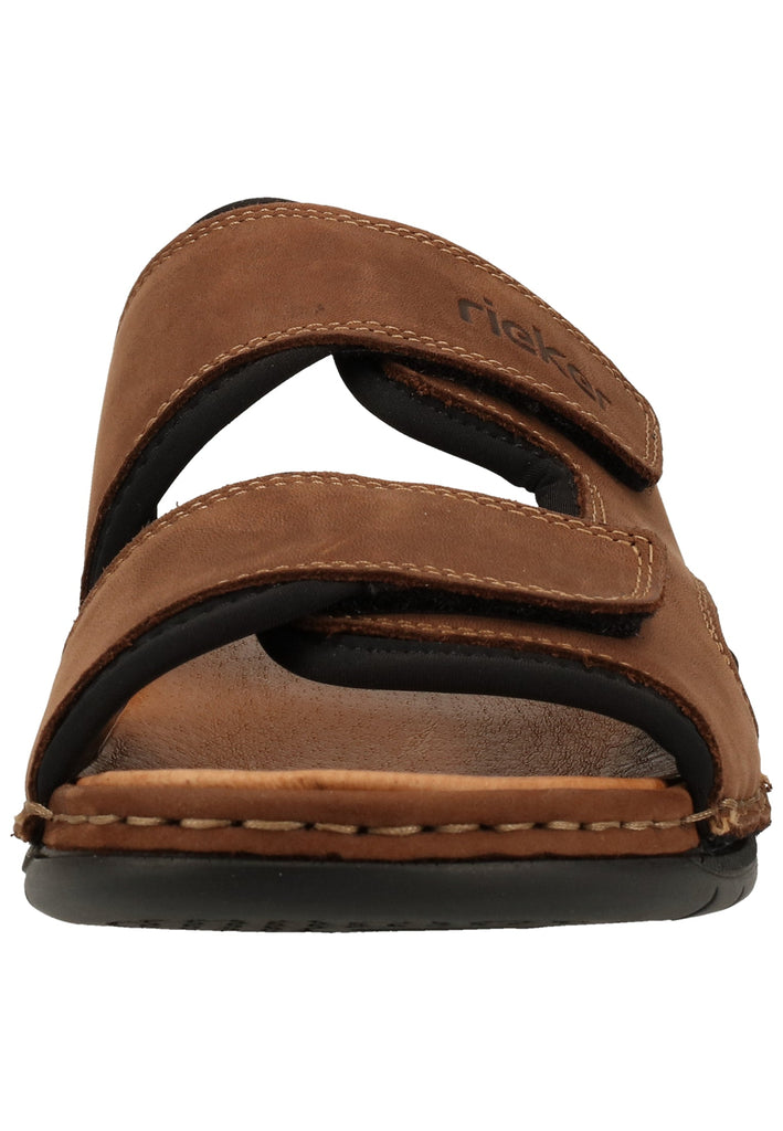 Rieker Pantoletten Veloursleder Braun/Schwarz - surf4shoes