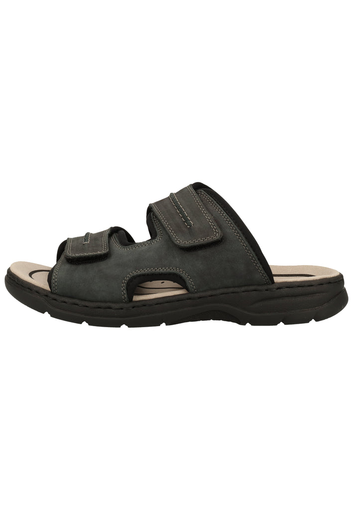 Rieker Pantoletten Leder Blau/Schwarz - surf4shoes