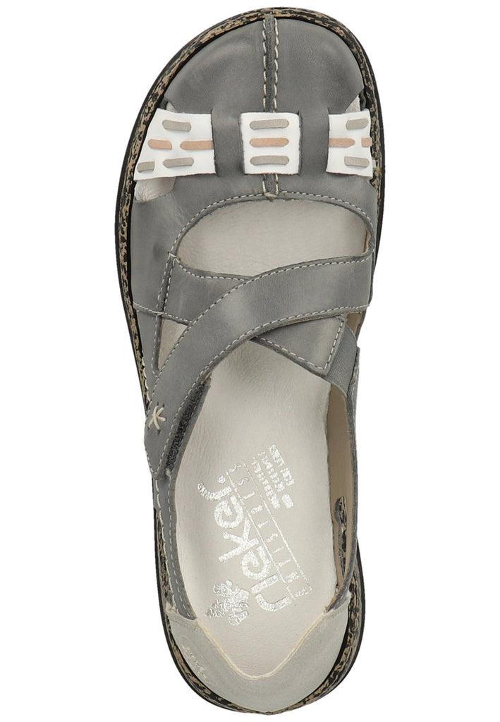 Rieker Halbschuhe Leder Blau/Weiß - surf4shoes