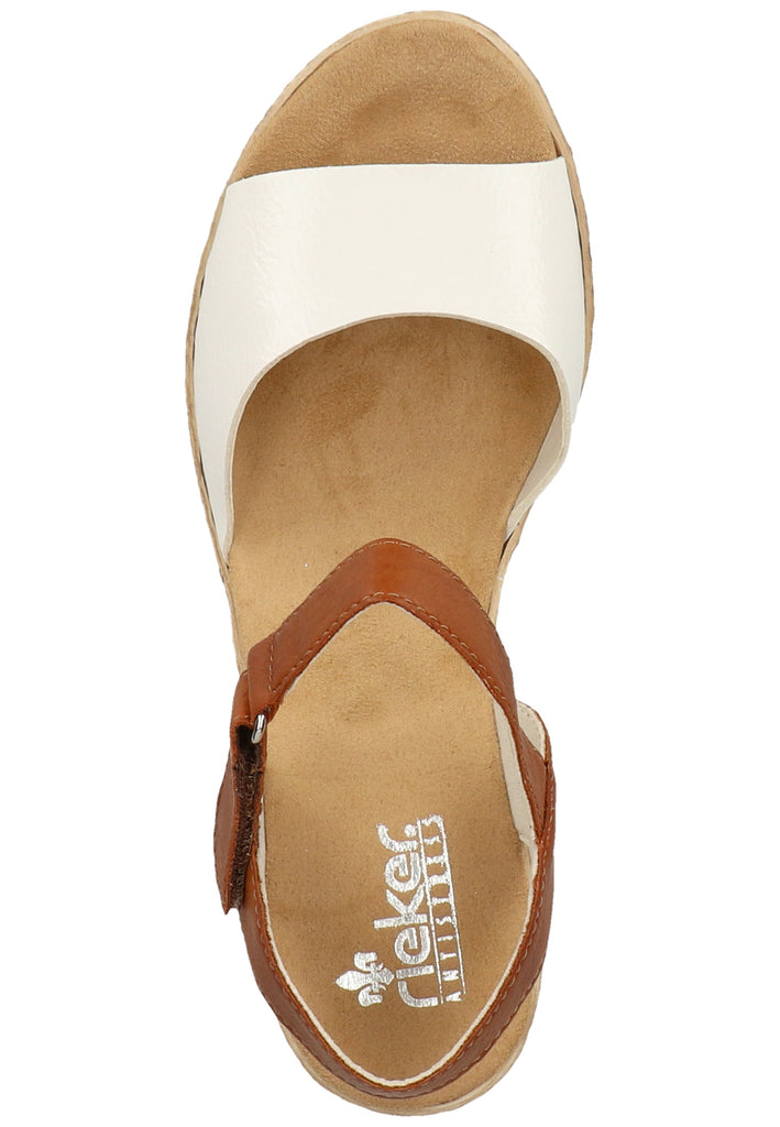 Rieker Sandalen Lederimitat Weiß/Braun - surf4shoes