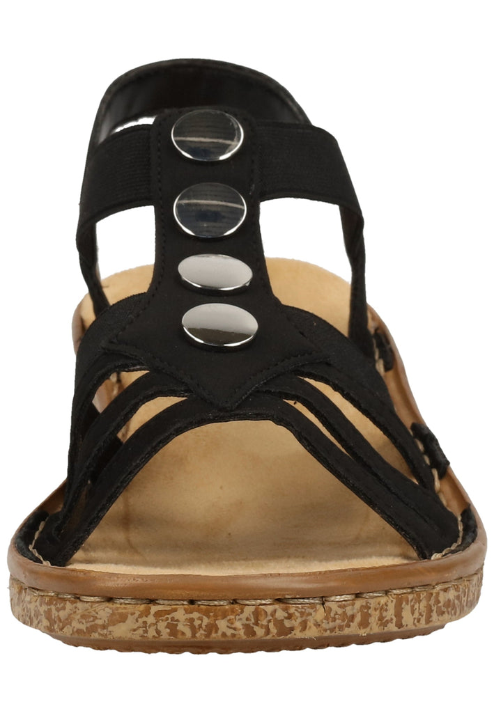 Rieker Sandalen Lederimitat Schwarz - surf4shoes