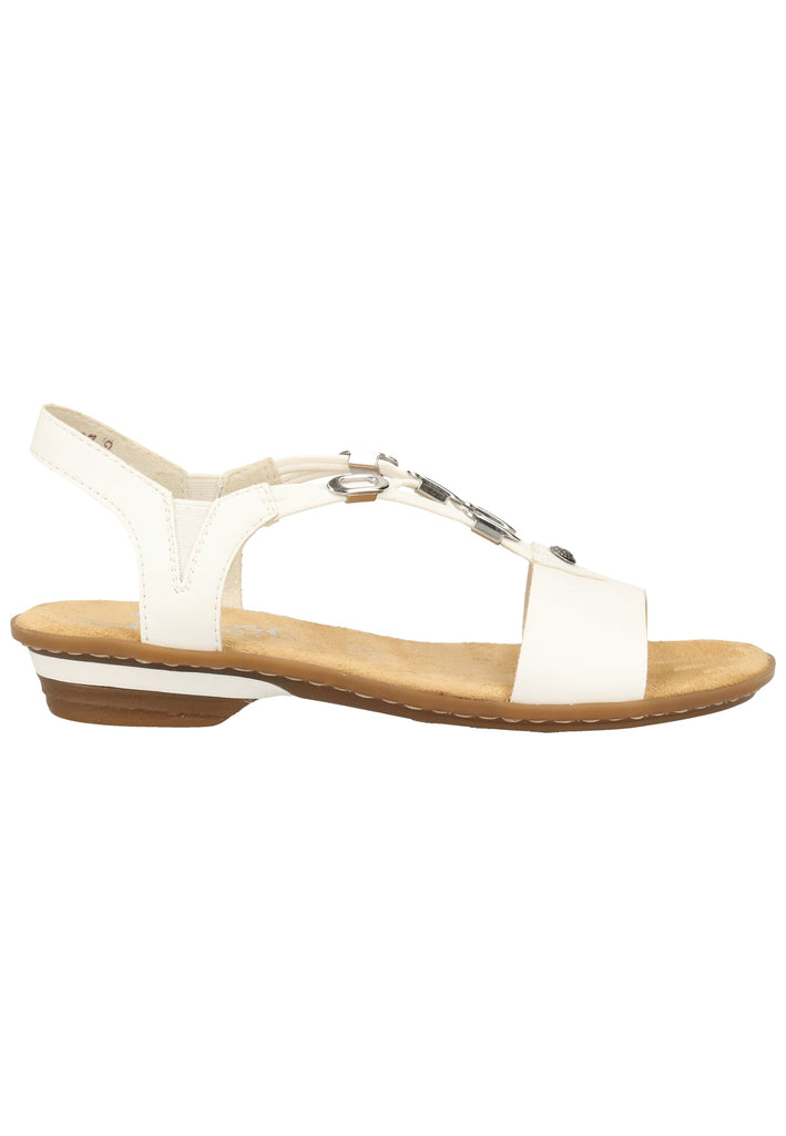 Rieker Sandalen Lederimitat Weiß - surf4shoes