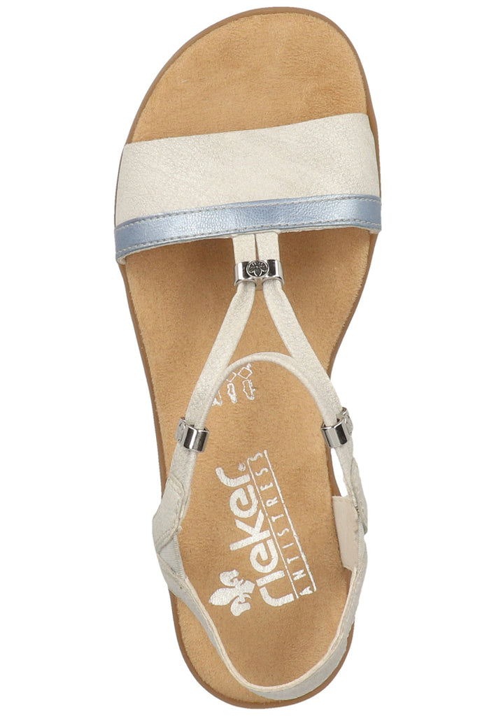 Rieker Sandalen Lederimitat Weiß/Silber - surf4shoes