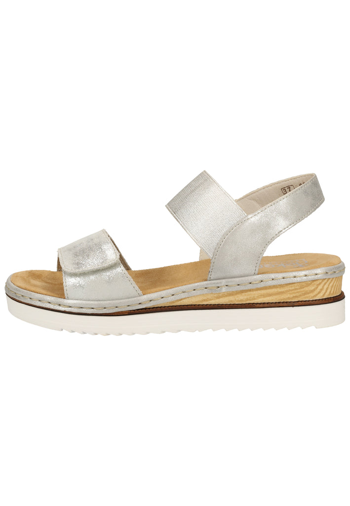 Rieker Sandalen Leder Silber - surf4shoes