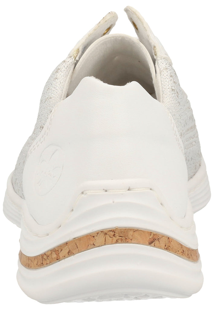 Rieker Sneaker Lederimitat/Textil Weiß/Silber - surf4shoes