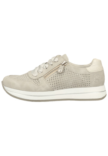 Rieker Sneaker Lederimitat Grau/Weiß - surf4shoes