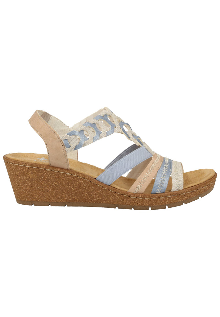 Rieker Sandalen Lederimitat Blau - surf4shoes