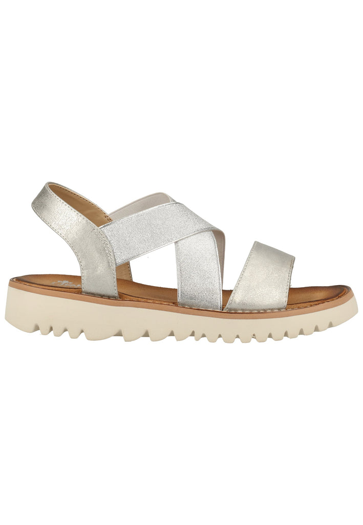 Rieker Sandalen Lederimitat Silber - surf4shoes