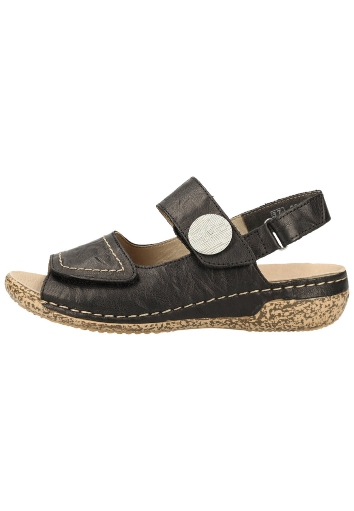 Rieker Sandalen Glattleder Schwarz - surf4shoes