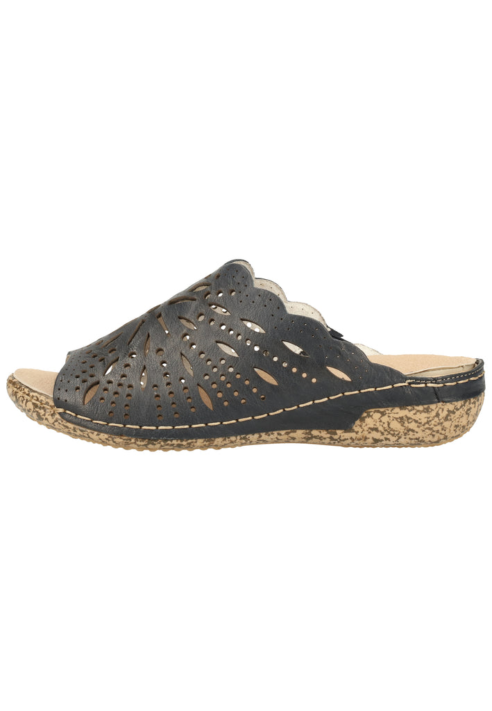 Rieker Pantoletten Glattleder Pazifik - surf4shoes