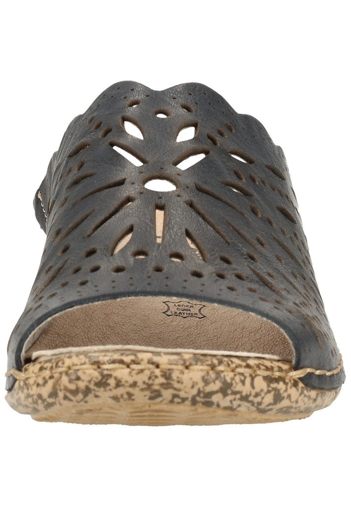 Rieker Pantoletten Glattleder Pazifik - surf4shoes