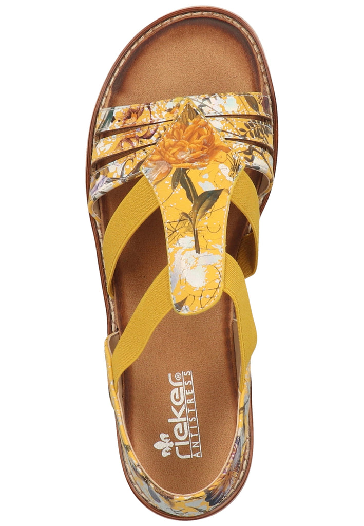 Rieker Sandalen Lederimitat Gelb - surf4shoes