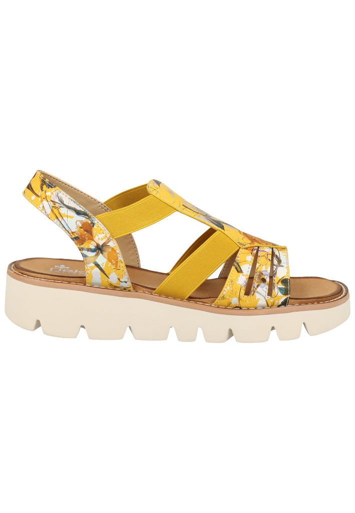 Rieker Sandalen Lederimitat Gelb - surf4shoes