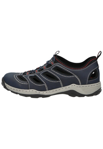 Rieker Halbschuhe Lederimitat/Textil Navy - surf4shoes