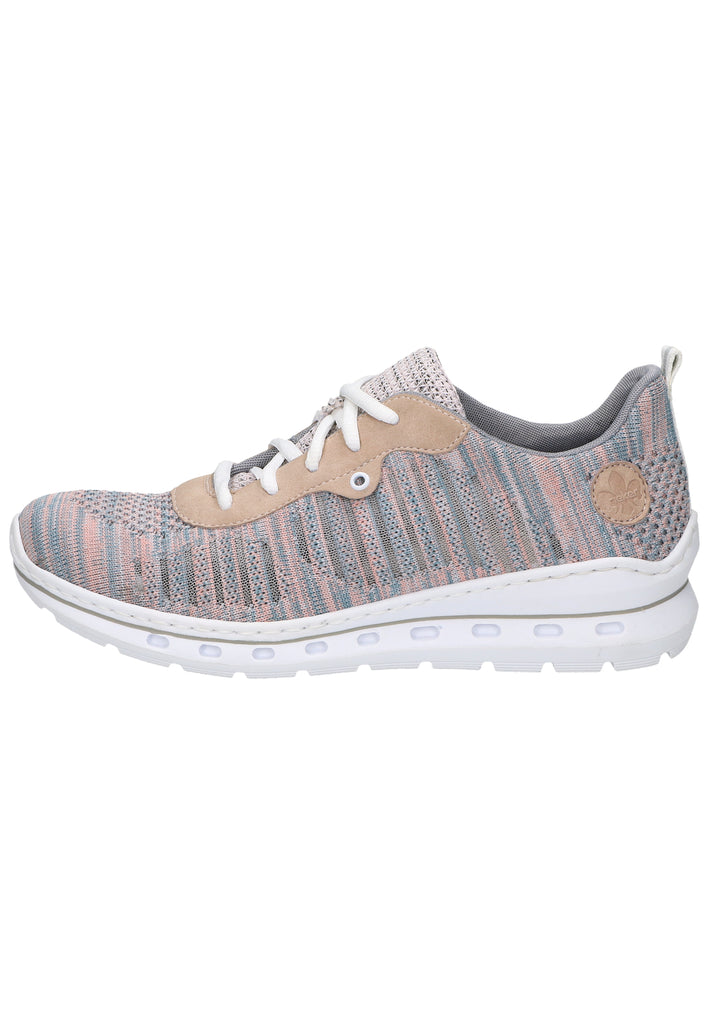 Rieker Sneaker Lederimitat/Textil Blau/Pink - surf4shoes