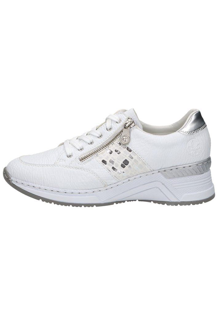 Rieker Sneaker Lederimitat Weiß/Silber - surf4shoes