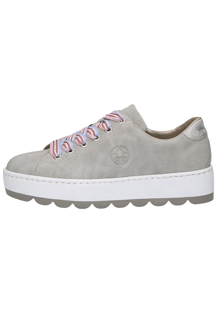 Rieker Sneaker Lederimitat Grau/Silber - surf4shoes