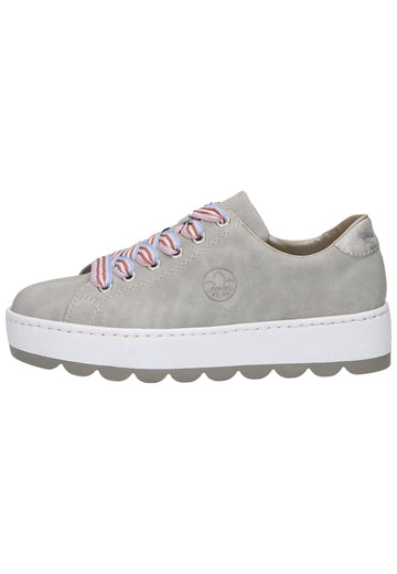 Rieker Sneaker Lederimitat Grau/Silber - surf4shoes