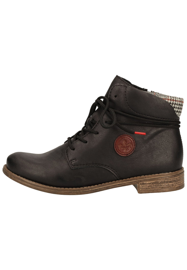 Rieker Stiefelette Lederimitat Schwarz - surf4shoes