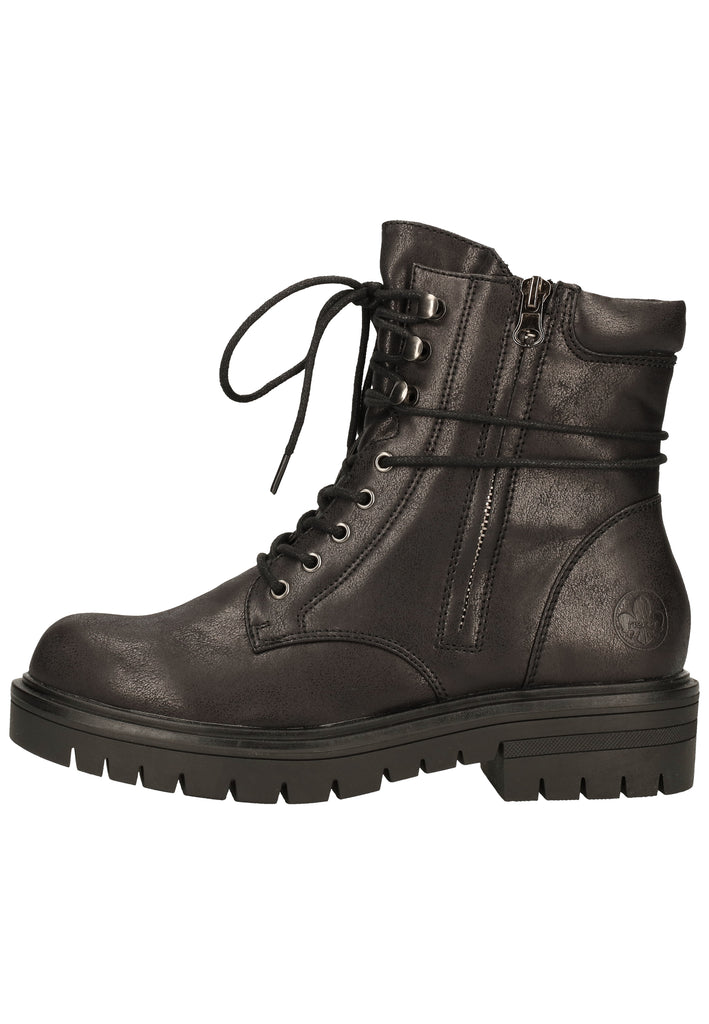 Rieker Stiefelette Lederimitat Schwarz Warmfutter - surf4shoes