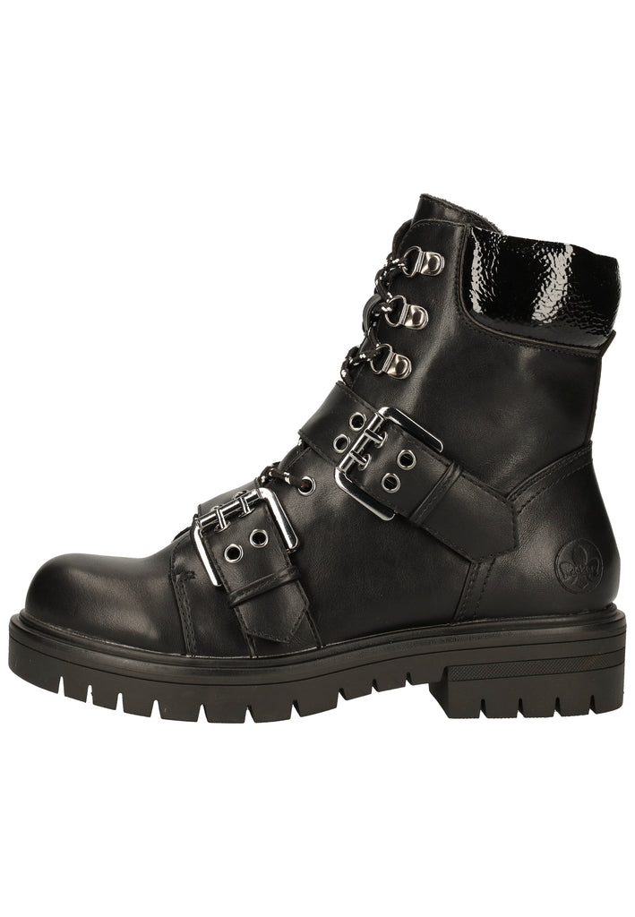 Rieker Stiefelette Lederimitat Schwarz Warmfutter - surf4shoes