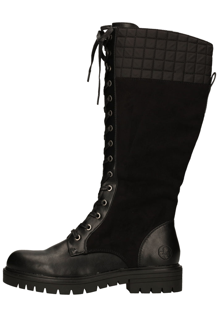 Rieker Stiefel Lederimitat/Textil Schwarz - surf4shoes